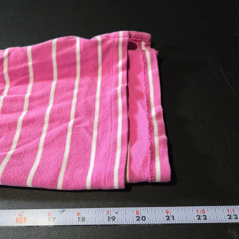 Polo Ralph Lauren Boys Pink Striped Short Sleeve Polo Shirt 7 Preppy Classic